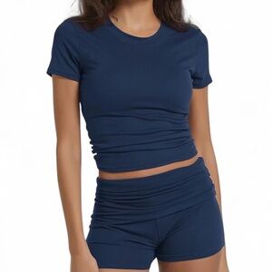 Navy Blue Two-Piece Set